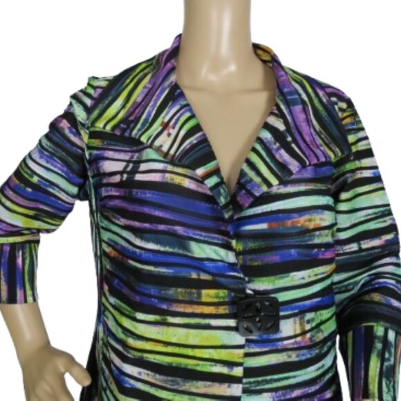 Joseph Ribkoff Colourful Striped Artistic Top - Picture 3 of 7